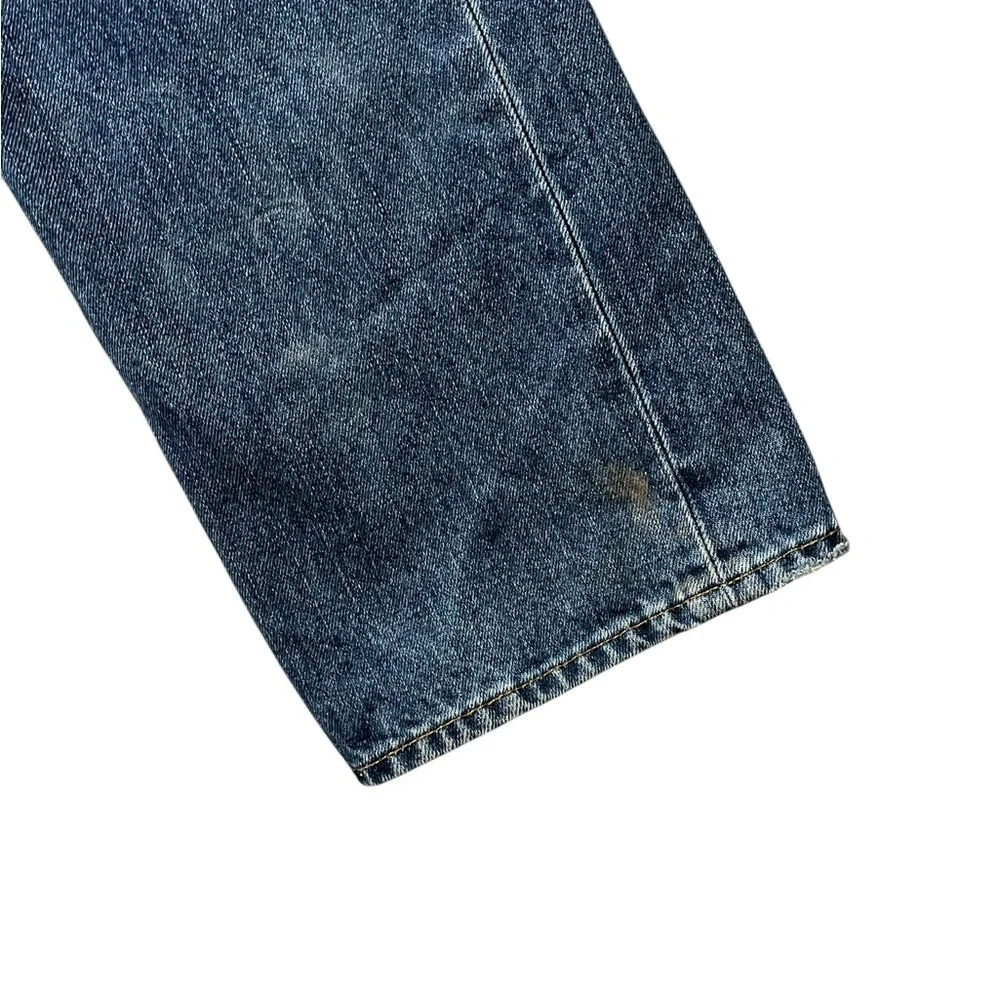Polo Ralph Lauren Jeans Mens 35x32 Blue Denim Sullivan Faded Knees Straight Leg✅